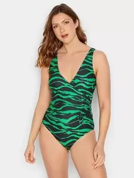 Image of Long Tall Sally Ruched Side Detail Swimsuit, Black, Size 22, Women