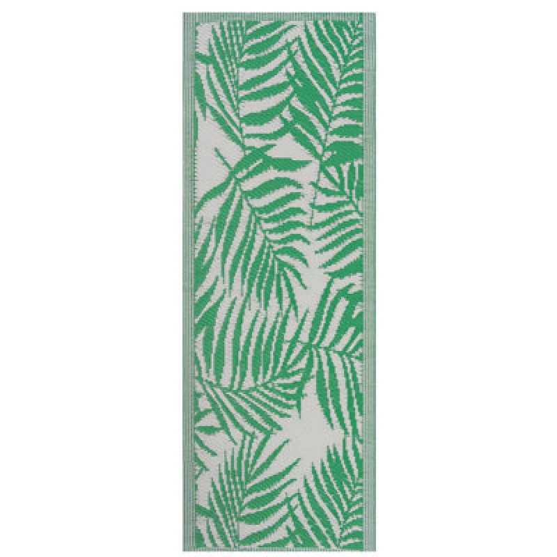 Image of Beliani Outdoor Rug Kota Green 60 X 105cm Reversible