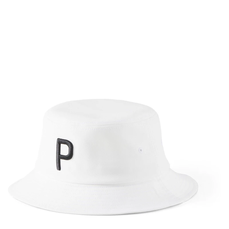 Image of Puma Mens Bucket P Golf Cap Bright Wht male Sml/Med