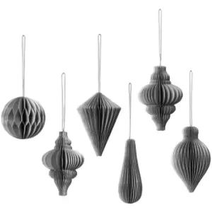 image of Broste Copenhagen Christmas Mix Baubles - Set of 6 - Silver