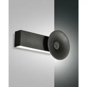 Image of Fabas Luce Aretha Integrated LED Wall Light Black Glass