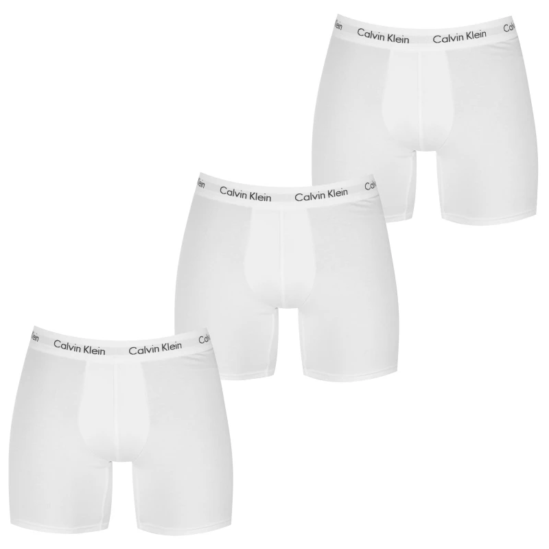 Image of Calvin Klein 3 Pack Cotton Stretch Boxer Briefs White XL