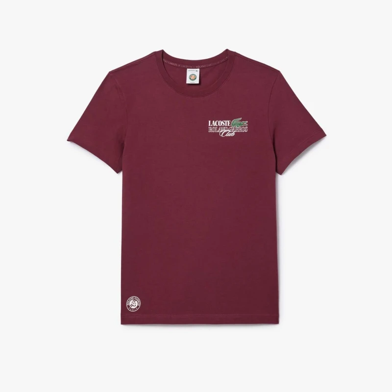 Image of Lacoste Roland-Garros Edition Cotton Tennis T-Shirt Red male XS