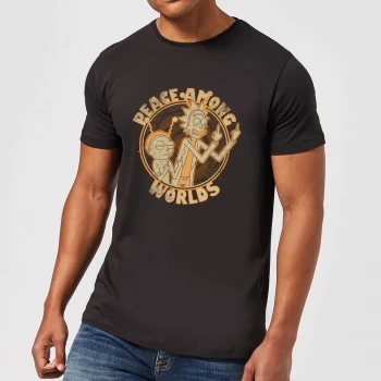 Image of Rick and Morty Peace Among Worlds Mens T-Shirt - Black - XS