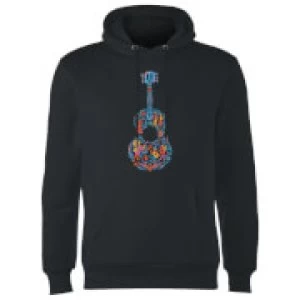 Image of Coco Guitar Pattern Hoodie - Black - XXL