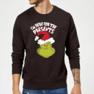 Image of The Grinch Im Here for The Presents Christmas Sweatshirt - Black - XXL