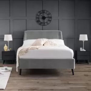 Image of Julian Bowen Frida Curved Velvet Double Bed 135Cm Grey