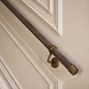 Image of Rothley Wooden Handrail Kit 3.6m Ebony in Brown/Black European Beech