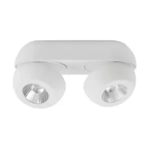 Image of Evansville 2 Light Twin Ceiling Spotlight Sandy White Aluminium LED 2x5W 800Lm 3000K - Merano