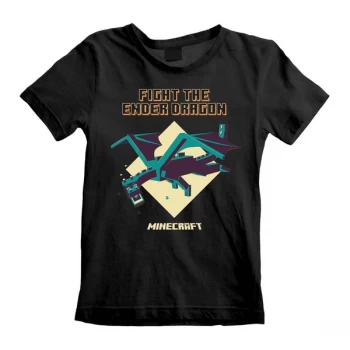 Image of Minecraft - Ender Dragon Unisex 3-4 Years T-Shirt - Black