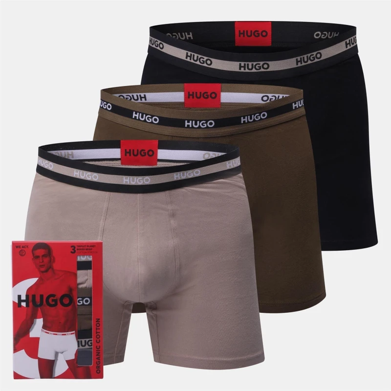 Image of Hugo 3 Pack of Boxer Briefs Multi Colour male 2XL