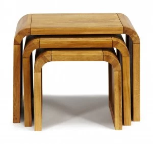 image of Linea Oak Lounge Nest of End Tables White