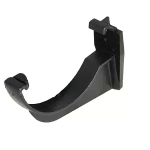 image of FloPlast 112mm Cast Iron Style Round Line Gutter Fascia Bracket - Black