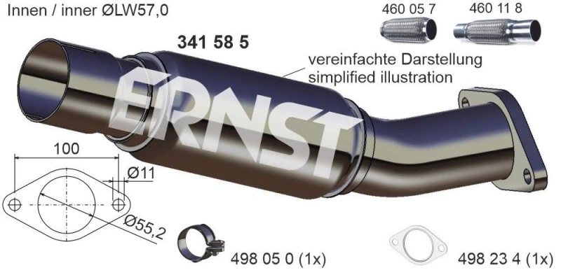 Image of Exhaust Pipe ERNST 341585