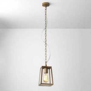 image of 1 Light Outdoor Ceiling Pendant Light Antique Brass, E27