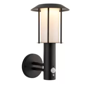 Image of Tarrow Integrated LED Solar PIR Wall Lamp Matt Black, White, IP44