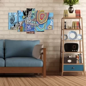 Image of 5ABSMDF-70 Multicolor Decorative MDF Painting (5 Pieces)