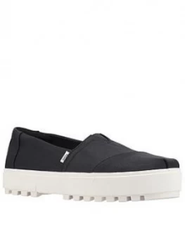 Image of Toms Toms Lug Utility Chunky Espadrille, Black, Size 8, Women
