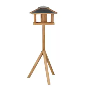 image of Best for Birds Square Oak Bird Table with Silo