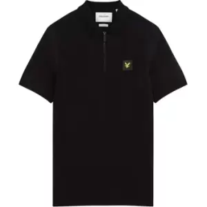 Image of Lyle and Scott Lyle and Scott Contrast Short Sleeve Polo Shirt Mens - Black