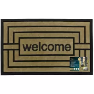 image of JVL Vienna Rubber Backed Scraper Doormat, 45x75cm, Welcome