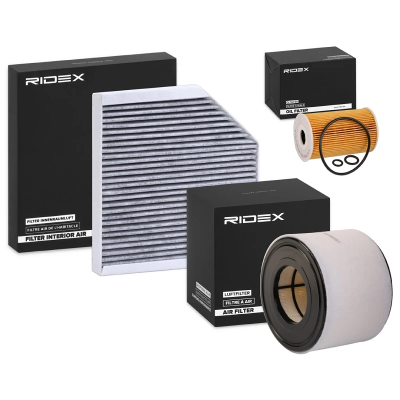 Image of RIDEX 4055F19599 Filter Set with gaskets/seals Filter Set (4055)
