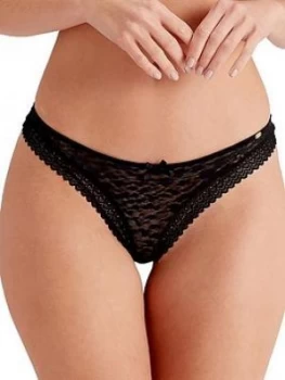 Image of Pretty Polly Thong - Black, Size S, Women