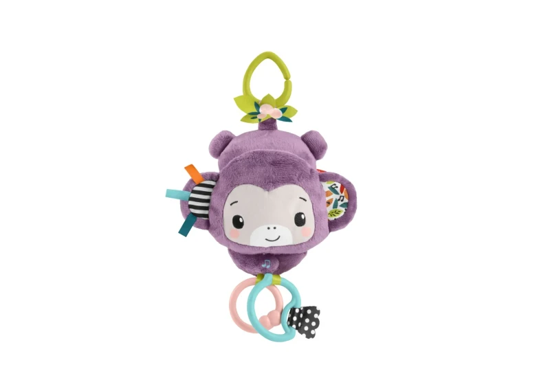 Image of Fisher-Price Fisher-Price Sing & Go Purple Monkey Plush Sensory Toy