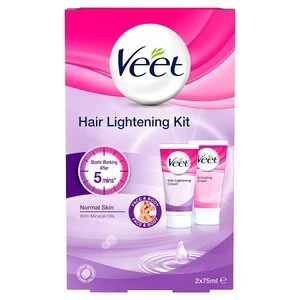 image of Veet Hair Lightening Cream for Face and Body 2 x 75ml