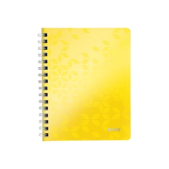 WOW Notebook A5 Ruled, Wirebound with Polypropylene Cover 80 Sheets. Yellow - Outer Carton of 6