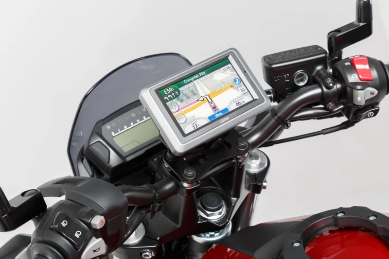 Image of SW-Motech GPS mount for handlebar - Black. BMW / Honda / Suzuki models.