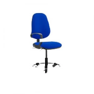Image of Task Office Chair Eclipse II Lever Blue Fabric With Loop Arms And Hi Rise Draughtsman Kit