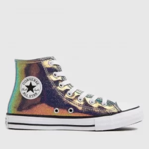 Converse Blue Hi Iridescent Trainers Junior