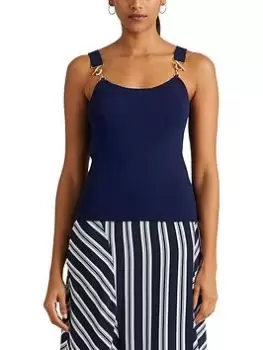 Image of Lauren by Ralph Lauren Yuzepa-short Sleeve-pullover - French Navy, Size L, Women
