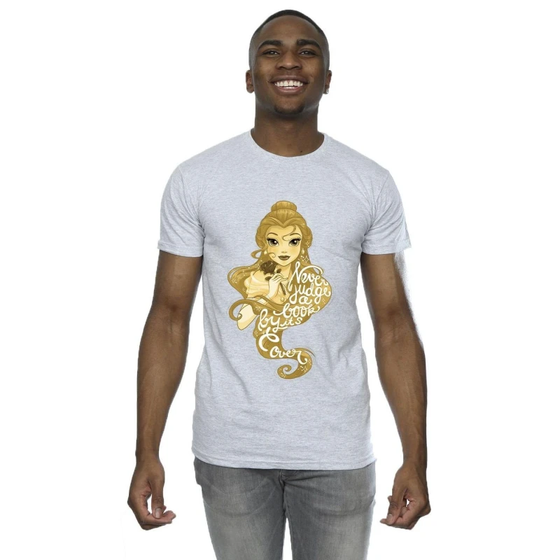 Image of Disney Men Beauty And The Beast Never Judge T-Shirt in Grey Size: Small Grey S Male 5063153491267