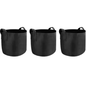 Image of Plant Grow Bags 10 Gallon - Set of 3 M&W - Black