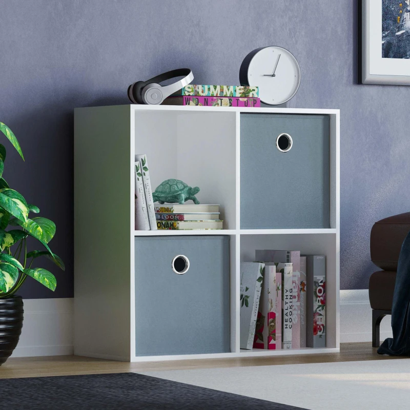 Image of Lassic 2x2 Cube Storage Unit (W) + Set of 2 Storage Cubes Grey unisex 2x2