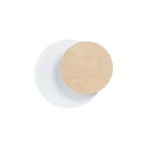 Image of Circle White, Wood Flush Wall Lamp 1x G9