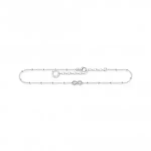 image of Sterling Silver White Infinity Anklet AK0029-051-14