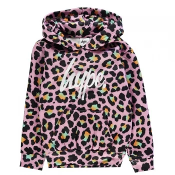 image of Hype Pink Disco Leopard Kids Pullover Hoodie - Pink