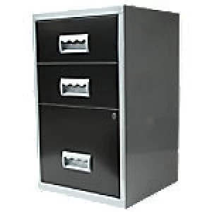 Image of Pierre Henry Filing Cabinet Combi Silver, Black 400 x 400 x 660 mm