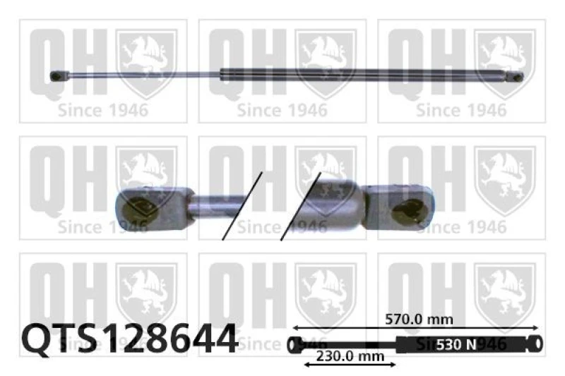 Image of QUINTON HAZELL Tailgate strut QUINTON HAZELL QTS128644