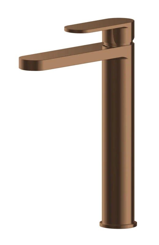 Image of Balterley Current Round High Rise Mono Basin Mixer Tap - Brushed Bronze Brown