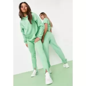 image of Missguided Split Hem Flare Legging - Green