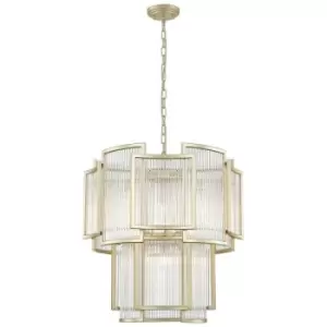 Image of Zumaline Sergio Pendant Ceiling Light, Gold, 8x E14