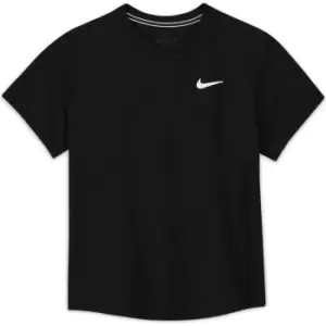 Image of Nike Court Dri-FIT Victory Short-Sleeve Tennis Top Boys - Black