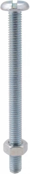 Image of Select Hardware Slotted Pan Head Screws and Nuts Bright Zinc Plated M6X75 6 Pack