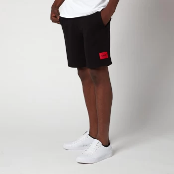 Image of Hugo Boss Diz 212 Red Patch Logo Jersey Shorts Black Size L Men