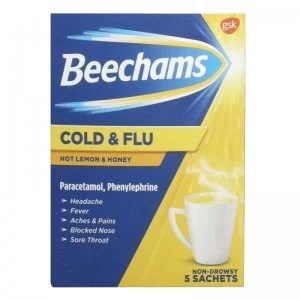 Image of Beechams Cold & Flu Lemon Honey - 5 Sachets