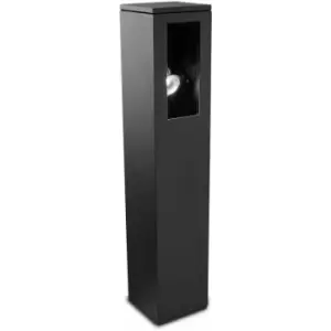 Image of Way bollard, 60cm, aluminum and glass, urban gray
